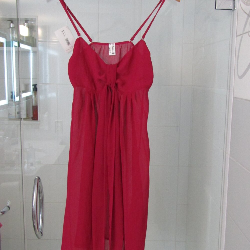 WOLFORD Swimwear Sheer Raspberry Chiffon Beach Sun Dress---Size 36--NWT's